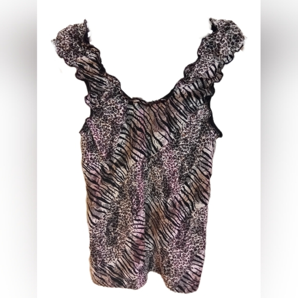Chic Leopard Print Ruffle Tank Top - Picture 4 of 6